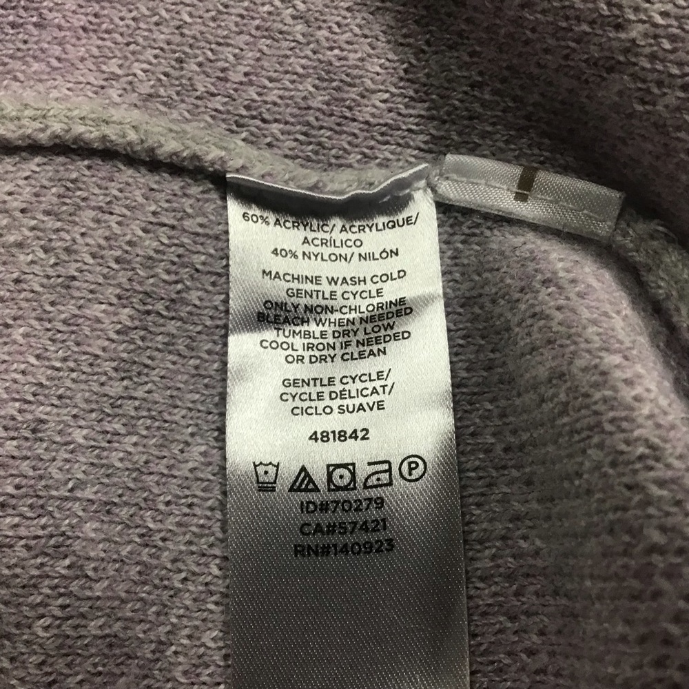 Loft Soft Gray and Magenta Polka Dot Sweater - Picture 5 of 5